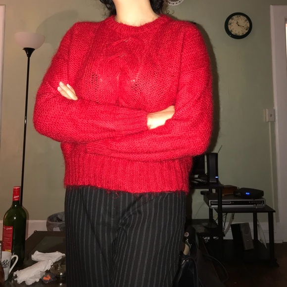 Vintage hand knit acrylic sweater - Picture 4 of 5